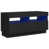 Maxspace TV Meuble, Meuble Tele, Meuble TV Chambre, Meuble TV IindustrielMeuble TV avec lumières LED Noir 80x35x40 cmConvient