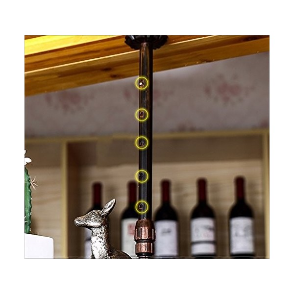 Verre à vin en Verre Cadre Barre Suspension comptoir de Bar casiers à vin Restaurant ménage casier à vin à lenvers rétro Fer