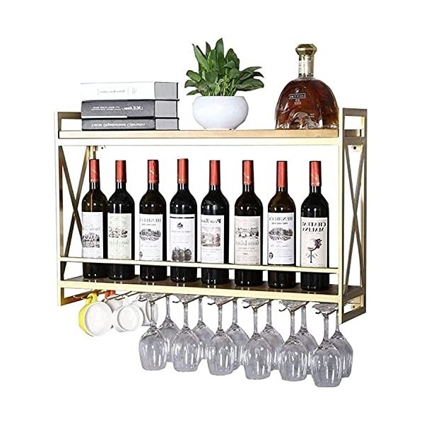 ELzEy Casier à vin Casier à vin mural |Porte-bouteille de vin créatif |Porte-verre à vin suspendu |Porte-verres à pied en mét
