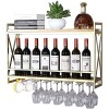 ELzEy Casier à vin Casier à vin mural |Porte-bouteille de vin créatif |Porte-verre à vin suspendu |Porte-verres à pied en mét