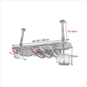 KOHARA Support À Verre À Vin Suspendu-Étagères Casier À Vin/Support De Verre À Vin Suspendu En Fer Vintage/Bar À La Maison Cr