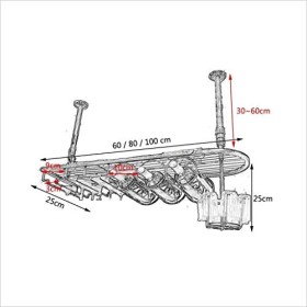 KOHARA Support À Verre À Vin Suspendu-Étagères Casier À Vin/Support De Verre À Vin Suspendu en Fer Vintage/Bar À La Maison Cr