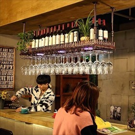 CEmeLi Support de Verre à vin de Restaurant de casier à vin de Bar de comptoir sur Le casier à vin en Fer rétro, A, 60 * 35 c