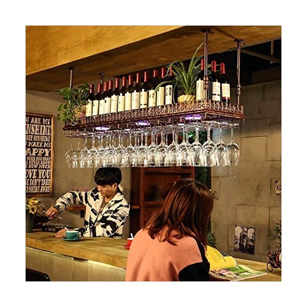 CEmeLi Support de Verre à vin de Restaurant de casier à vin de Bar de comptoir sur Le casier à vin en Fer rétro, A, 60 * 35 c