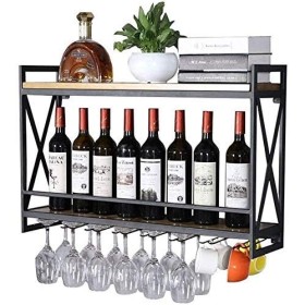 Support À Vin Étagères Flottantes Casier À Vin En Fer Forgé Support Mural Cadre De Restaurant Refroidisseur De Vin En Bois Ma