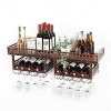 Porte-bouteille Barware Décoration murale Application Casier à vin mural en métal Support suspendu pour verre à vin en fer Fa