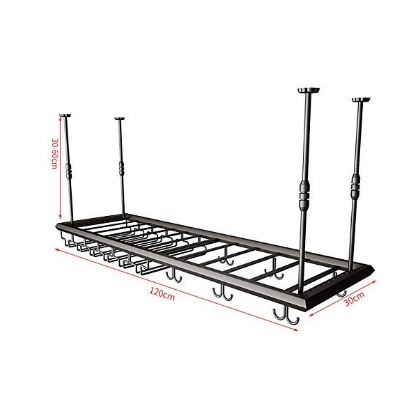 KARFRI Casier à vin Suspendu en métal, casier à Bouteilles de vin en Fer/casier à Verres à vin Suspendu, 2 Porte-gobelets, Ha