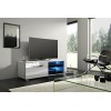 Selsey Tenus Single Meuble TV Bas, Blanc, LED en Bleu, 100 x 40 x 34 cm