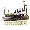 Supports à verres à pied Porte-bouteille de vin suspendu mural en métal Casier à vin | Casiers à vin de plafond | Hauteur rég