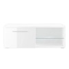 Selsey Tenus Single Meuble TV Bas, Blanc, LED en Bleu, 100 x 40 x 34 cm