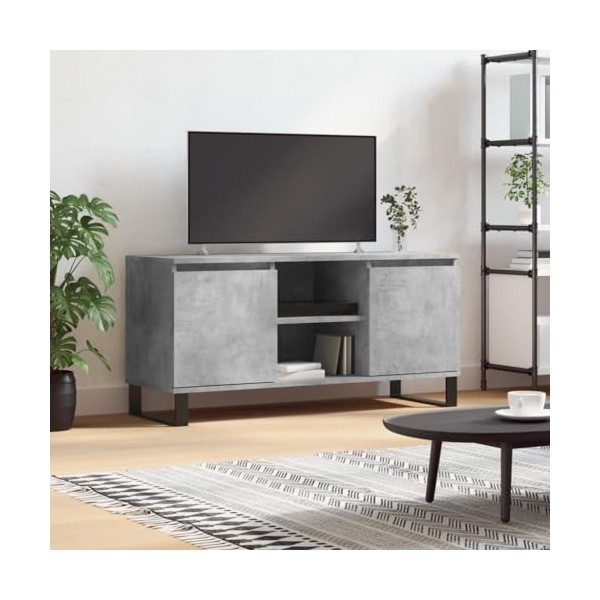 WREWING Meuble TV,Support pour Téléviseur Jusqu’à 50-80 Pouces,Table Télé avec Étagères Réglables,Bas Table TV Support de Tél