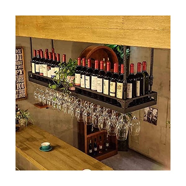 DEUYO Étagère À Vin Porte-Bouteille Casiers À Vin Casier À Vin Suspendu Porte-gobelet À Vin Rouge Suspendu À lenvers Home Ba