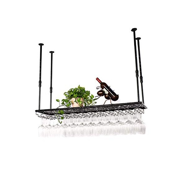 ATHUAH Casier à vin, Bar, Restaurant, Suspendu, casier à Verres à vin, Support de Rangement au Plafond réglable, étagère de R