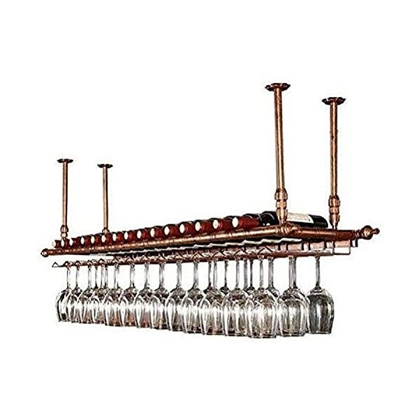 Casier à vin suspendu avec support en verre et étagère, casier à vin suspendu créatif européen, cintre pour verre à vin, verr