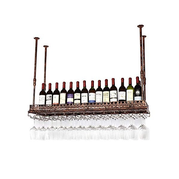Supports à verres à pied Porte-bouteille de vin suspendu mural en métal Casier à vin | Porte-verre à vin suspendu | Support d