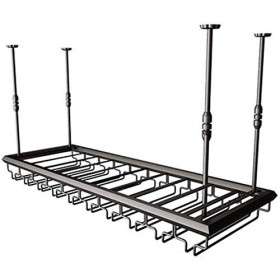 Casier à vin suspendu avec support en verre et étagère, casier à vin de bar 2 en 1 casier à vin créatif casier à verre à vin 