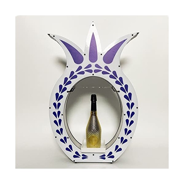 Présentoir à vin de bar, présentoir à bouteilles de vin, présentoir à bouteilles à LED, présentoir coloré à LED dananas, cas