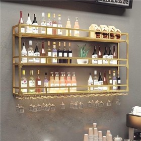 Casier à vin autoportant, casier à vin Mural Moderne avec Support en Verre – Étagères flottantes élégantes pour Bar, Cuisine 