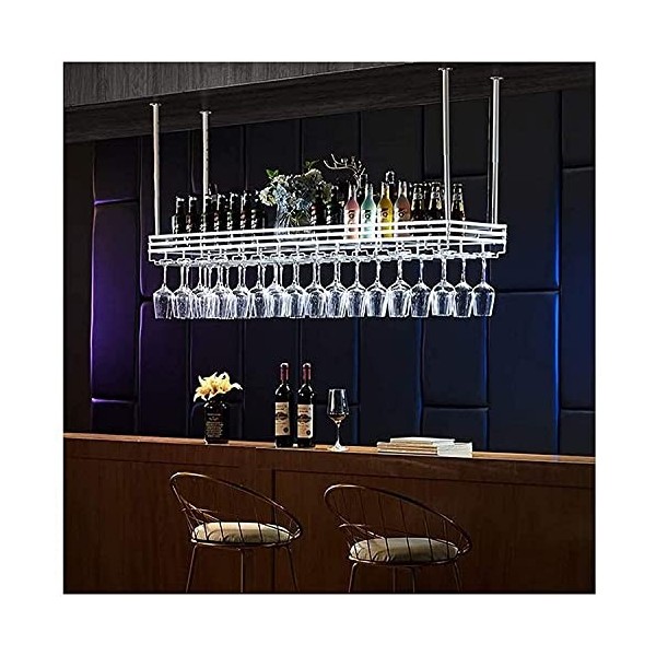 Casier à vin autoportant Armoires Porte-vin Mural Casier à vin Suspendu avec Support en Verre et étagère, casier à Verres à v