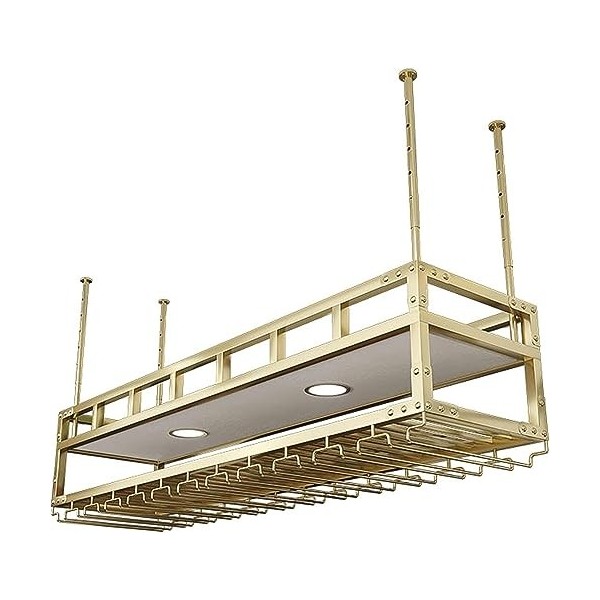 Casier À Vin Suspendu | Support Flottant en Fer Forgé | Style Campagnard Rétro | Cuisine Restaurant Bar Cave À Vin Salle De S