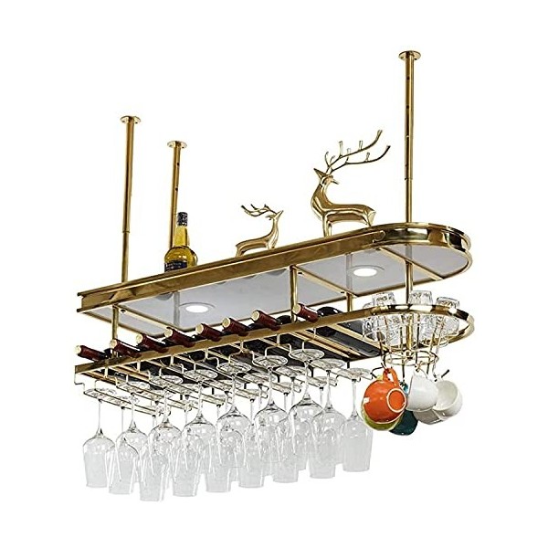 ZERAPH Casier à vin autoportant Armoires Porte-vin Mural Casier à vin Suspendu avec Support en Verre et étagère, casier à Ver