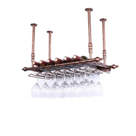 Casier à vin Verres à Pied Support Mural pour Bouteille de Vin Support Mural pour Plafond en Fer et en métal Armoires à vin P