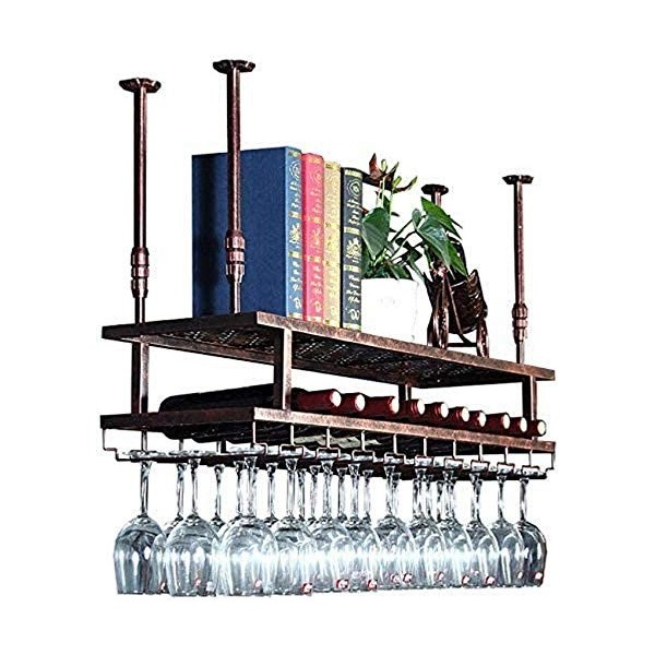 Casiers à vin autoportants Armoires Porte-vin mural Casier à vin en métal fixé au mur, porte-bouteille de vin, verres à pied,