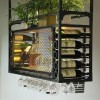 Casier à vin autoportant Armoires Porte-vin mural Casier à bouteilles de vin, casier à verres à vin industriel suspendu, casi