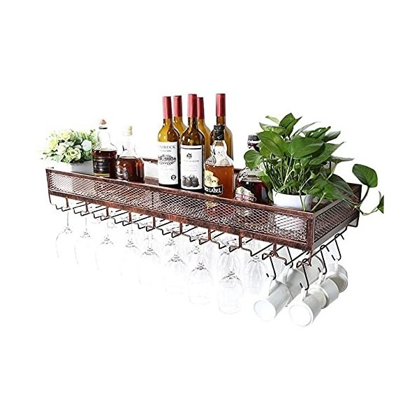 Casiers à vin Support Mural Porte-Bouteille de Vin Vintage en métal Porte-Verre à vin Suspendu sur Pied Porte-Vin Rustique Re