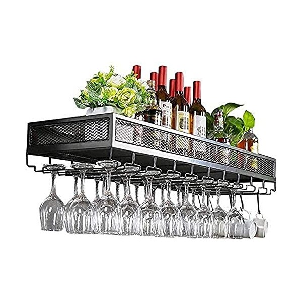 Casiers à vin Support Mural Porte-Bouteille de Vin Vintage en métal Porte-Verre à vin Suspendu sur Pied Porte-Vin Rustique Re