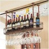 RatHozier Porte-Bouteille de vin casier à vin Suspendu avec Support en Verre et étagère, casier à Verre à vin, casier à Verre