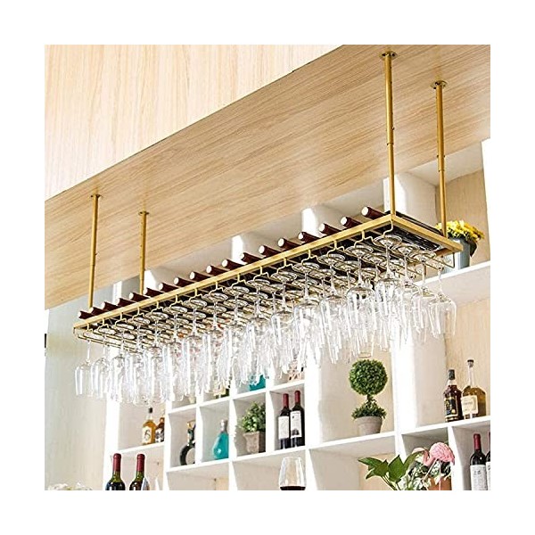 Porte-Bouteille de vin casier à vin Suspendu avec Support en Verre et étagère, Support de Verre à vin casier à vin à lenvers