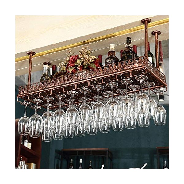 Umaxa 120X35Cm Casier À Vin Hauteur Réglable De La Flèche Suspendue Verre À Vin Domestique À lenvers Casier À Vin Bar Casier