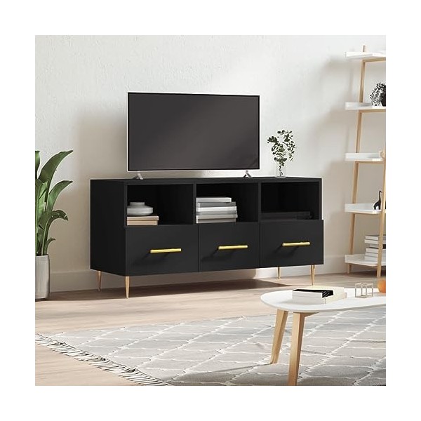WREWING Meuble TV,Bas Table TV Support de Télévision en Bois pour Salon Chambre Salle à Manger,Support pour Téléviseur Jusqu’