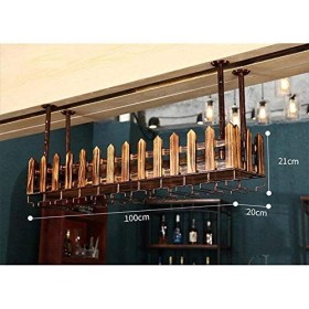 Casier à vin Casier à vin européen en Bois Massif Porte-gobelet Mural en Fer forgé Support de Verre inversé Suspendu Casier à