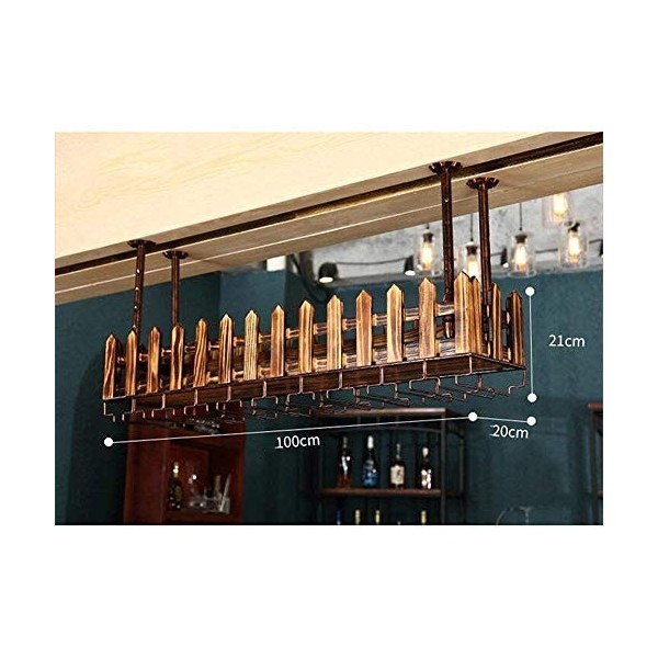 Casier à vin Casier à vin européen en Bois Massif Porte-gobelet Mural en Fer forgé Support de Verre inversé Suspendu Casier à