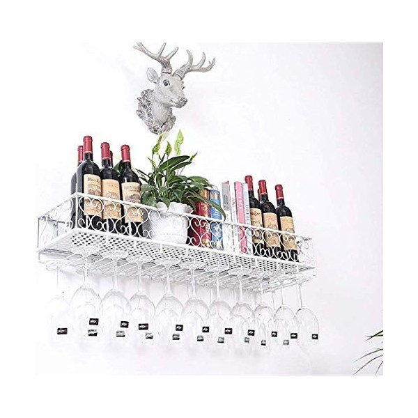 Casier à vin Mural en métal à Suspendre pour Verres à vin, rétro, Rangement Antique, 60 x 25 cm C 100 x 25 cm 