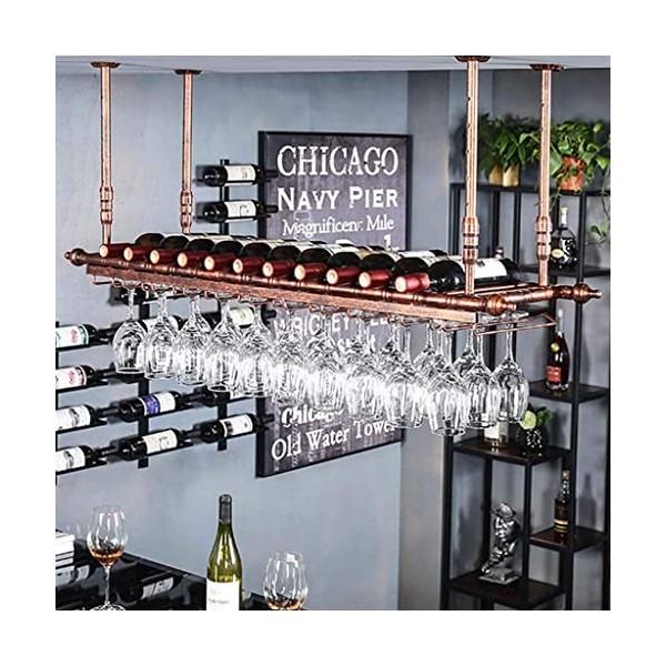 ZERAPH Casier à vin autoportant Armoires Porte-Bouteilles Mural Casier à vin Suspendu au Plafond en Fer réglable Support à Ve