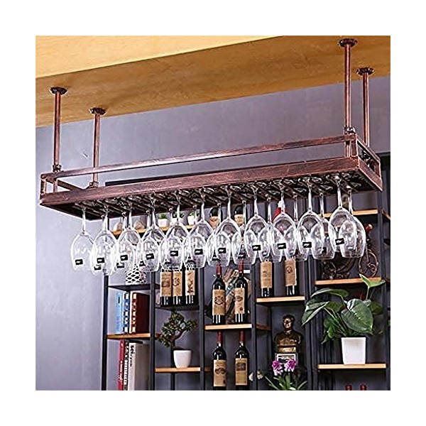 Casier à vin Casier à vin Plafond, Bar, Restaurant, Suspendu, Casier à Verres à Vin, Métal, Fer Rétro Européen Suspendu à lE