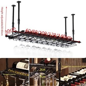 Présentoir à vin, casier à vin suspendu support daffichage de stockage de vin casier à verre à vin à lenvers casier à gobel