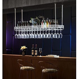 RatHozier Porte-bouteille de vin Étagère de plafond pour casier à vin, casier à vin suspendu, casier à verres à vin, cintre d
