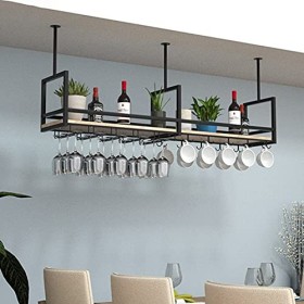 Porte-bouteille de vin Casier à vin Casier à vin, casier à bouteilles en verre de vin peut être suspendu, casier à vin en ver