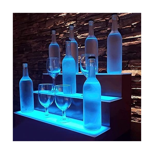 Présentoir à Bouteilles Bar Liqueur Casier à vin éclairé 3 étapes Porte-Bouteilles de vin à LED Casiers à vin éclairés avec t
