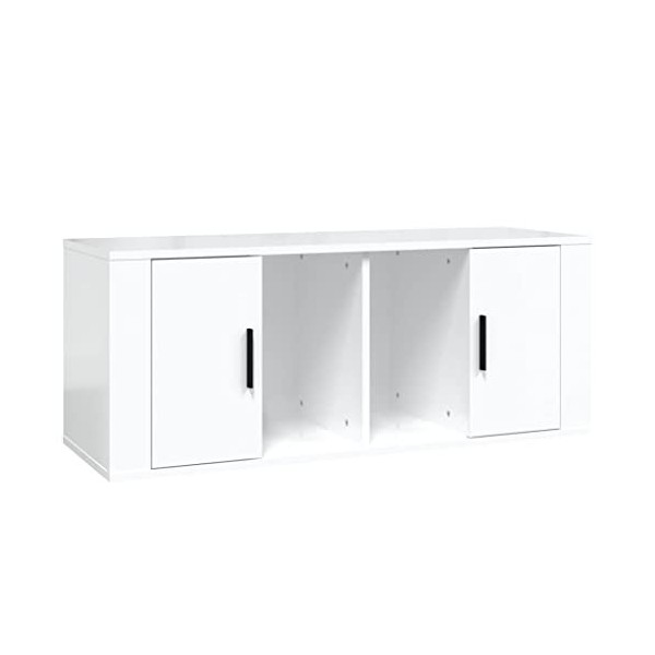 VEEKI Meuble TV, Meuble TV Suspendu, Meuble TV Industriel, Meuble TV Bois, Meuble Chambre, Convient pour Salon ou Chambre, Bl