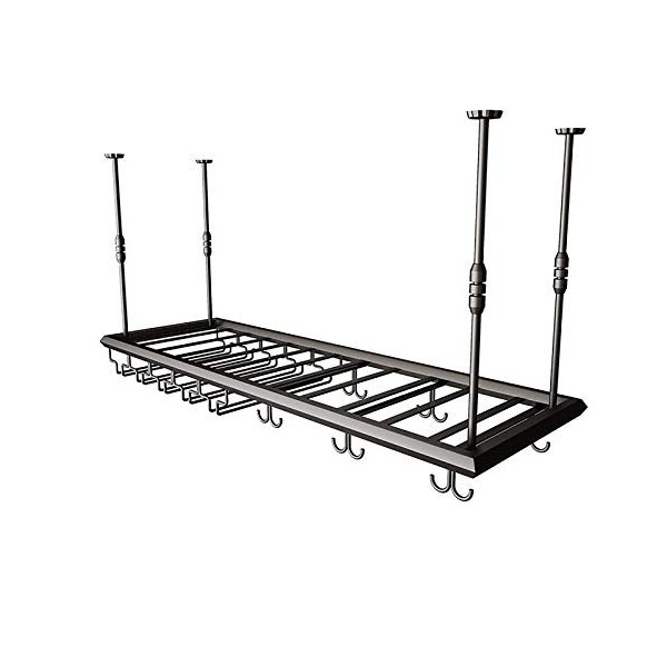 Casier à vin suspendu en métal, casier à bouteilles de vin en fer/casier à verres à vin suspendu, 2 porte-gobelets, hauteur d