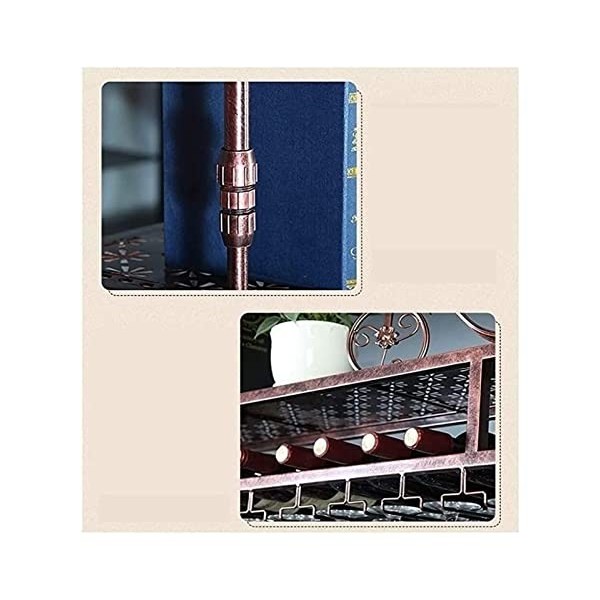 NufiyA Casier À Vin Support En Verre Haut À Deux Étages, Porte-gobelet Suspendu Pour Table De Bar Suspendue, Casier À Vin De 