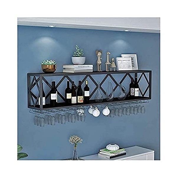 Casier à Vin Casier à Vin de Plafond, Bar, Restaurant, Casier à Verres à Vin, Suspendu à la Maison à 2 Niveaux, Support Suspe