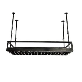 Casier à vin Loft Mur Métal Fer Forgé Plafond Rangement Casier à Vin Suspendu Casier à Bouteilles de Vin et Casier à Verres C