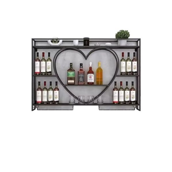 MOOWI Casier à vin Mural casier à vin Bar Refroidisseur à vin Maison présentoir en Fer casier à vin Blanc étagères à vin Col