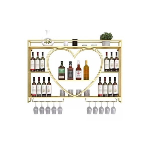 MOOWI Casier à vin Mural casier à vin Bar Refroidisseur à vin Maison présentoir en Fer casier à vin Blanc étagères à vin Col